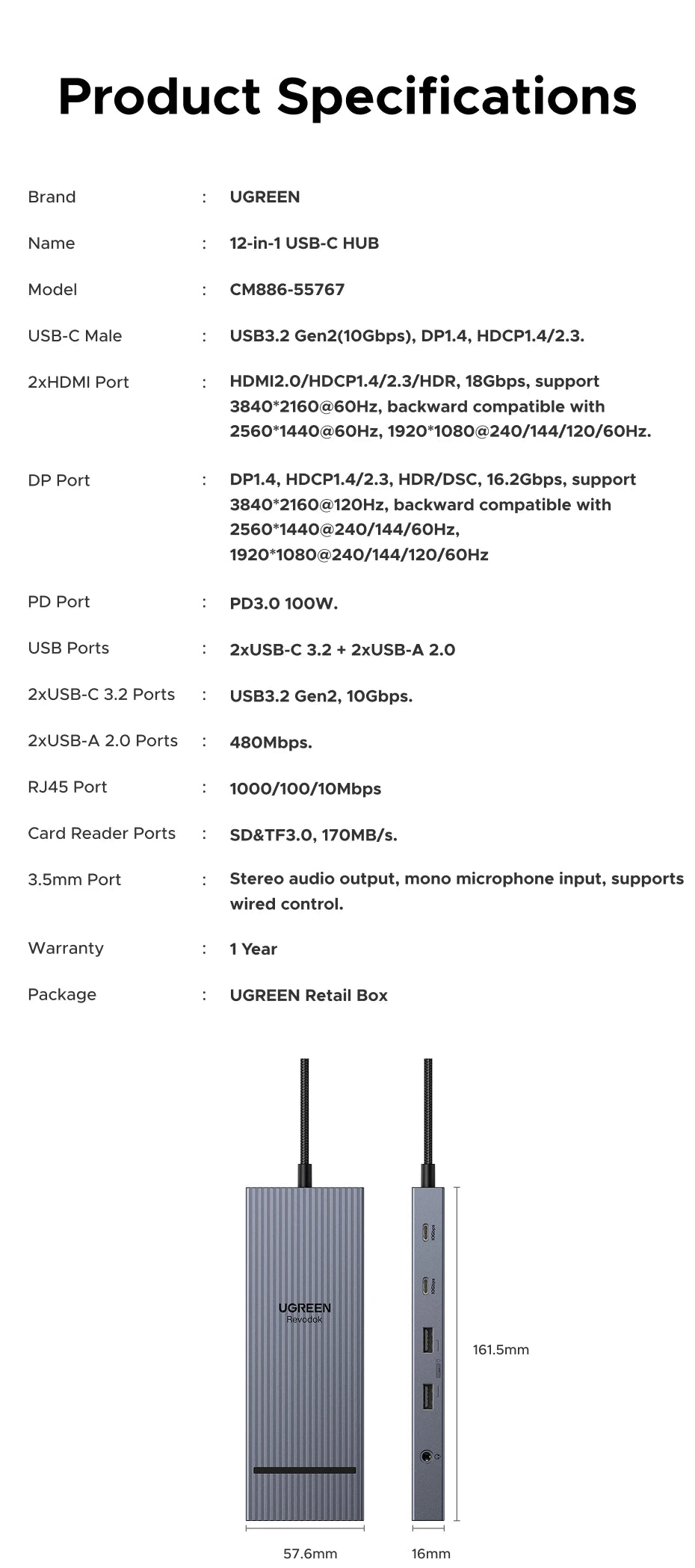 UGREEN 12-in-1 USB Hub