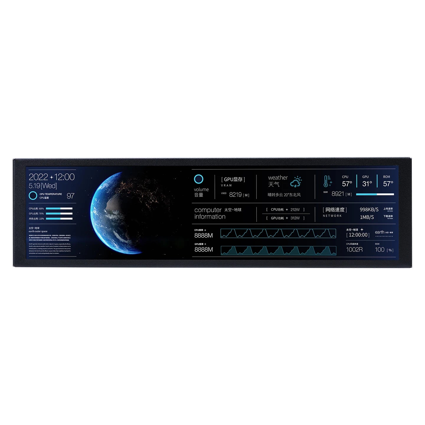 TURZX 9.2-Inch USB Monitor