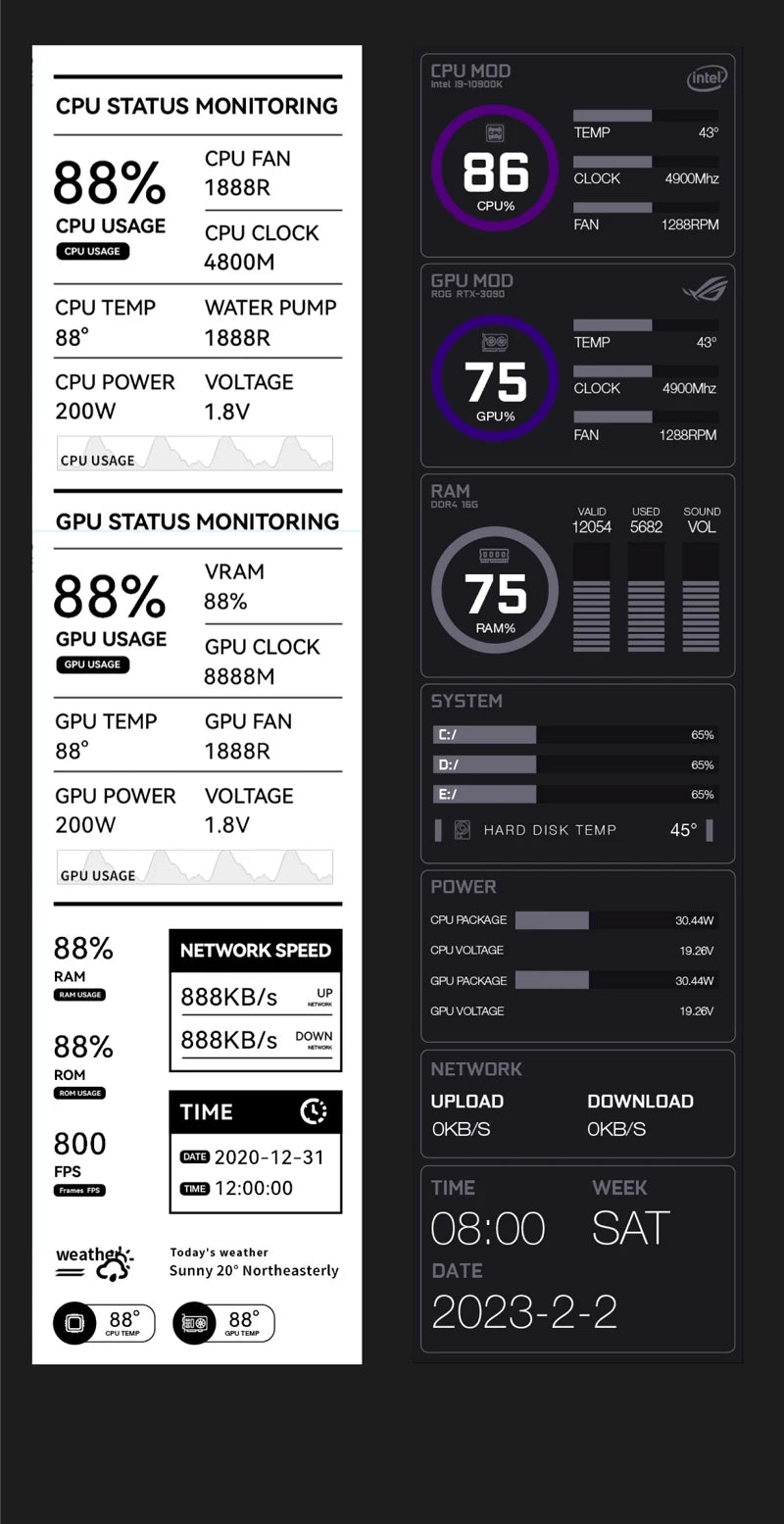 TURZX 9.2-Inch USB Monitor