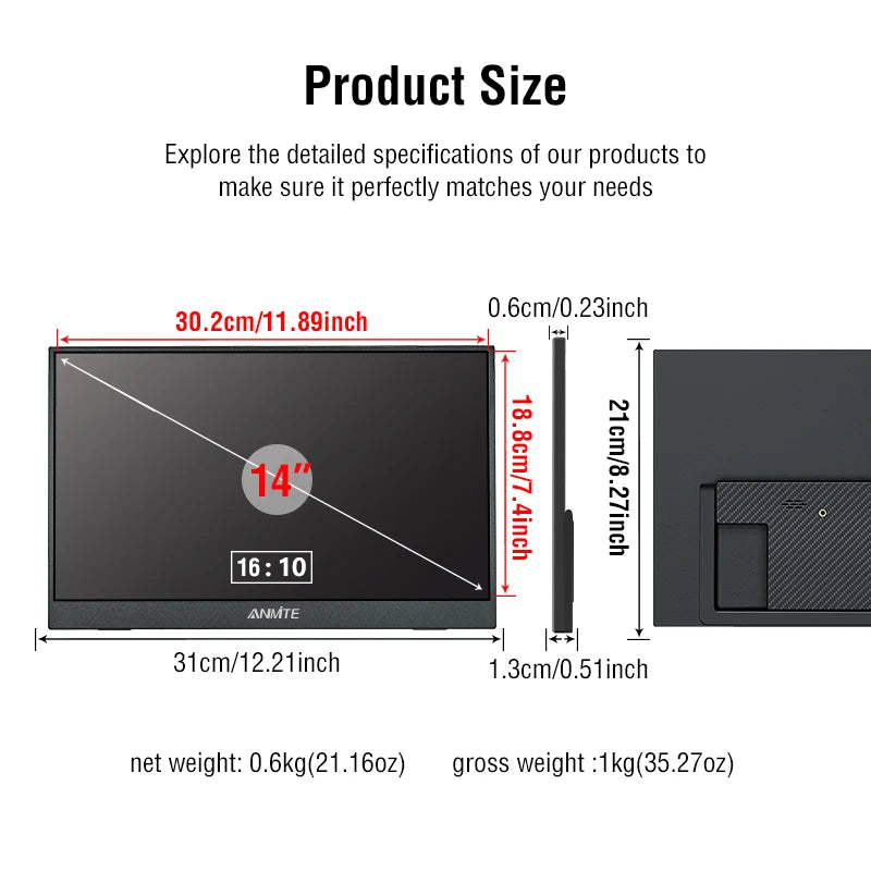 Anmite 14-Inch Touch Monitor