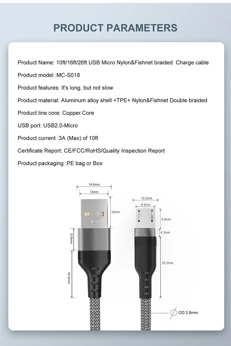 Micro USB Fast Charging Cable