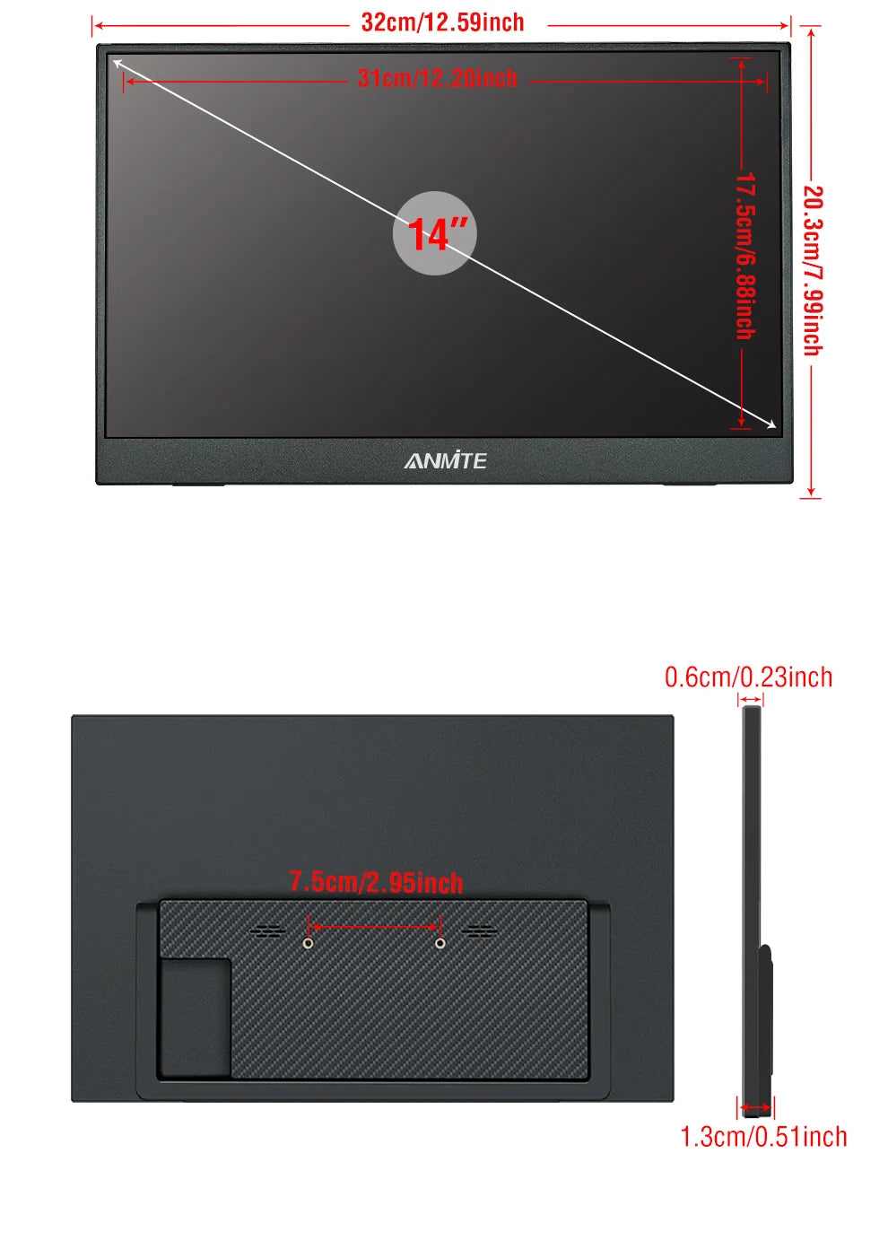 Anmite 14-Inch Touch Monitor