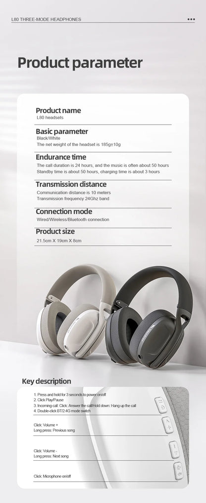 SmailWolf-L80 Bluetooth Headphones