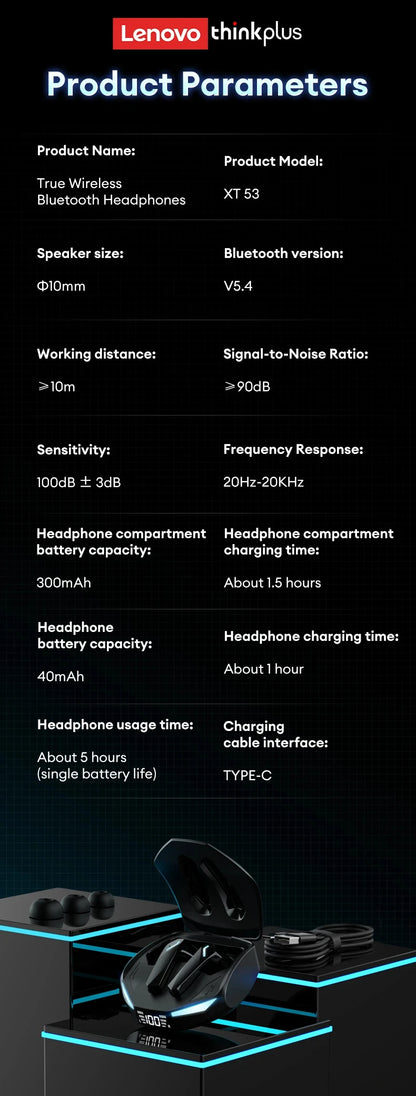 Lenovo XT53 Bluetooth Earbuds