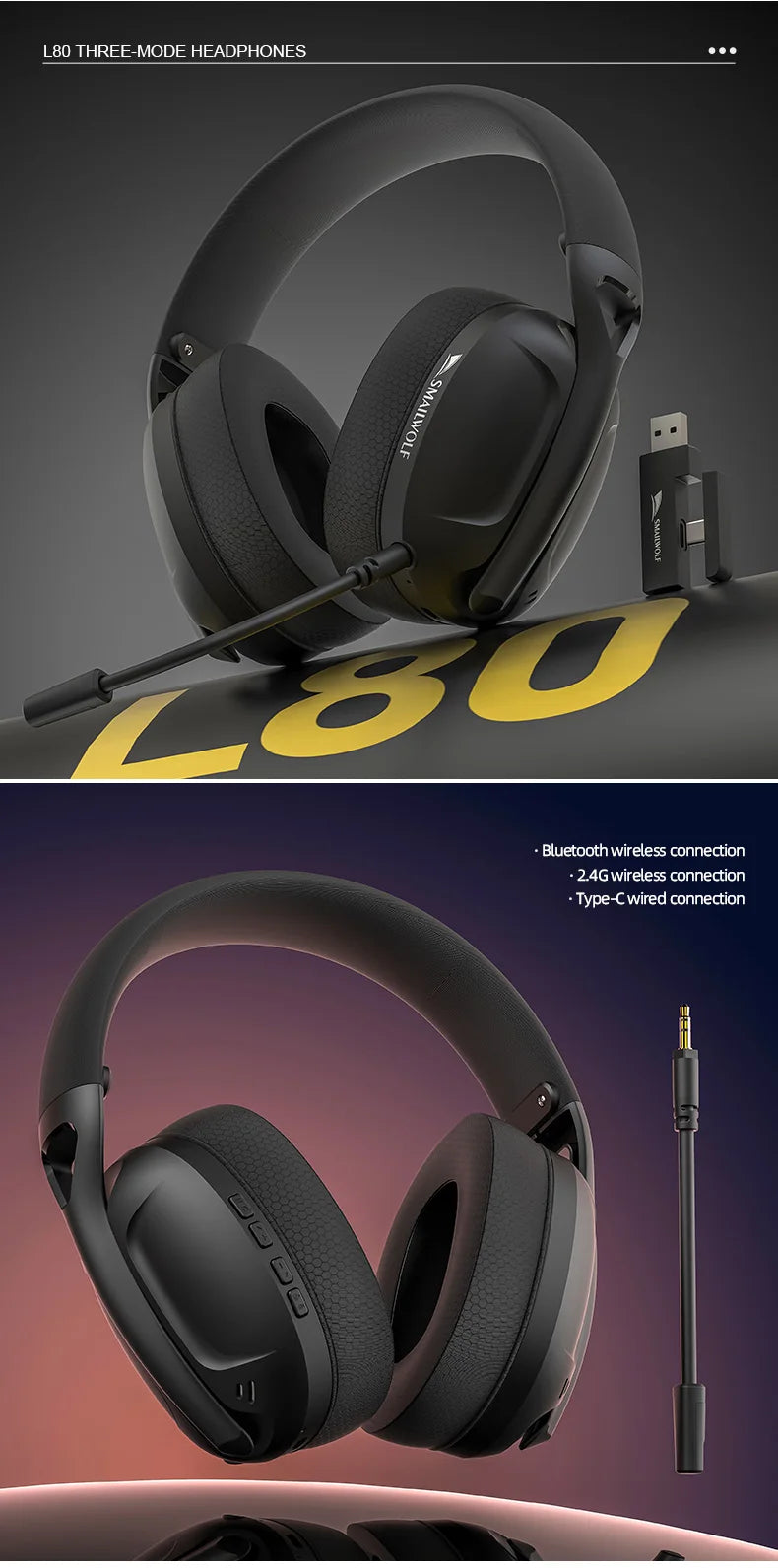 SmailWolf-L80 Bluetooth Headphones