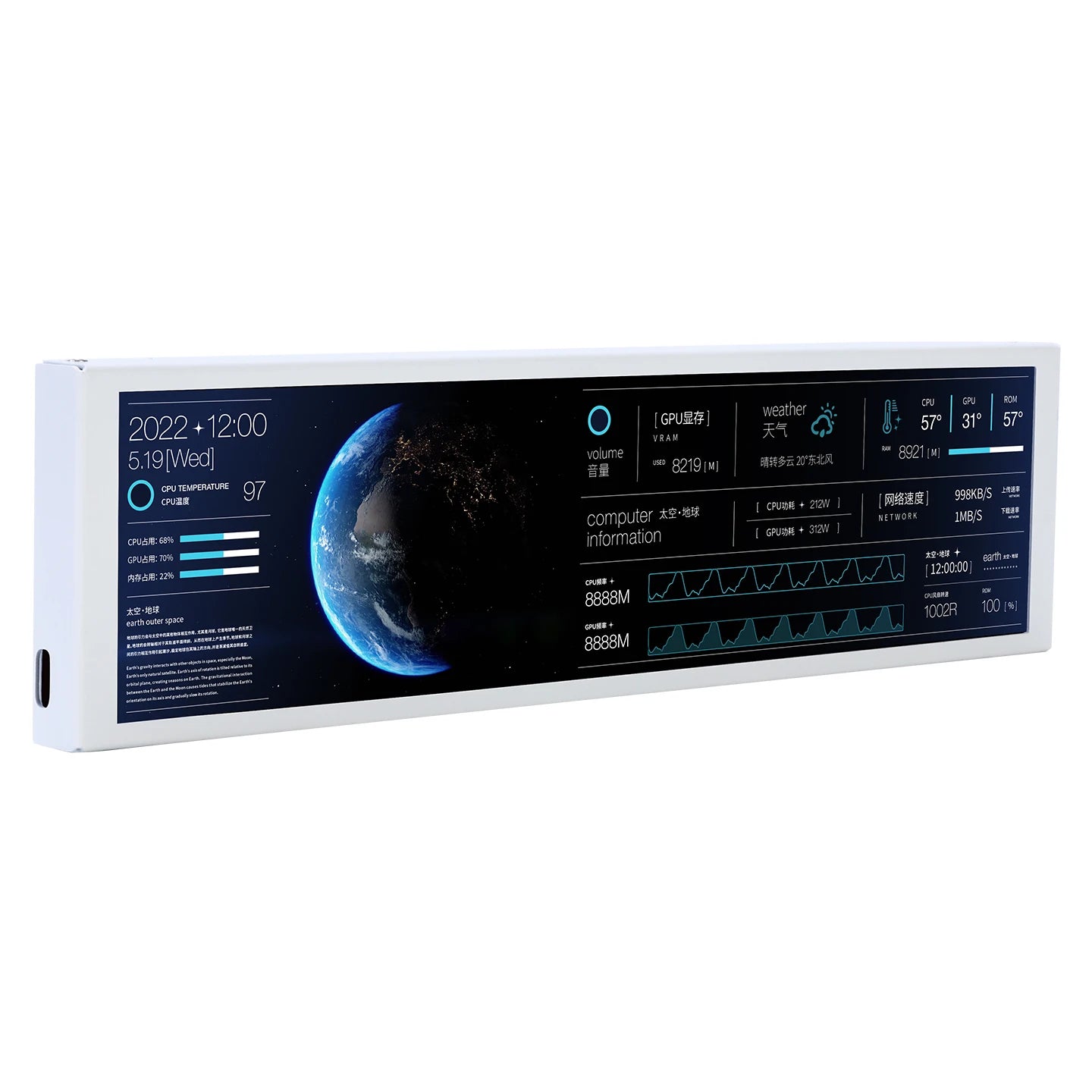 TURZX 9.2-Inch USB Monitor